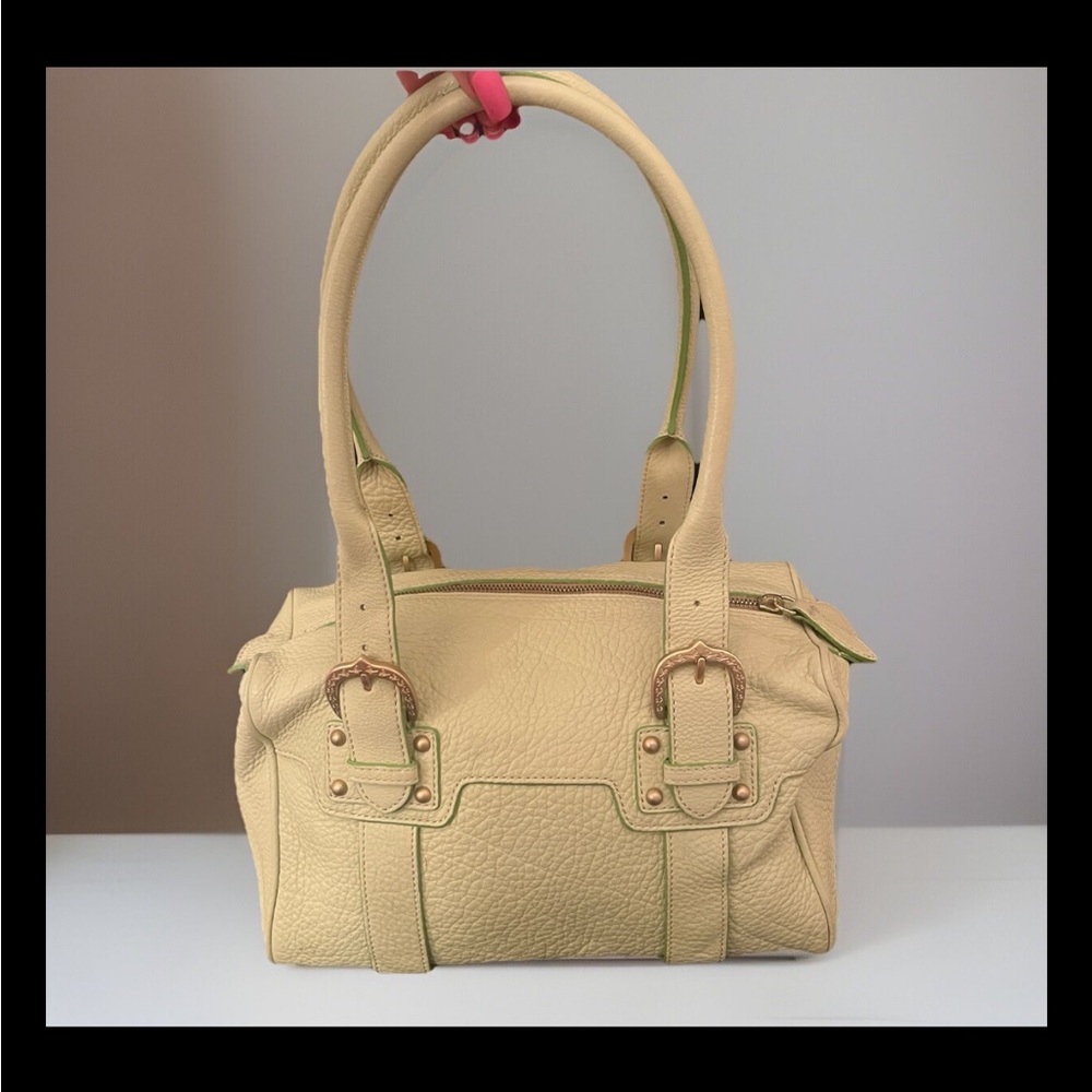 Dooney & Bourke Marchesa Double Buckle Straps Light celery Green Tote 12x9”